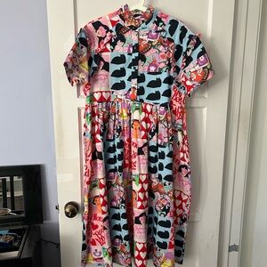 Lazy Oaf x Laura Callaghan Patchwork Smock Dress S